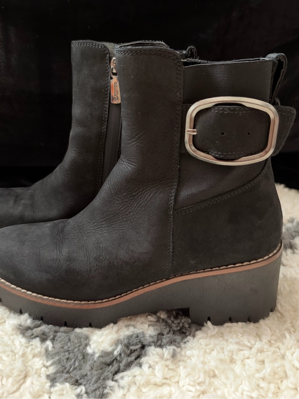 Blondo Dahlia Black Nubuk Waterproof Bootie Women's Size 7.5M